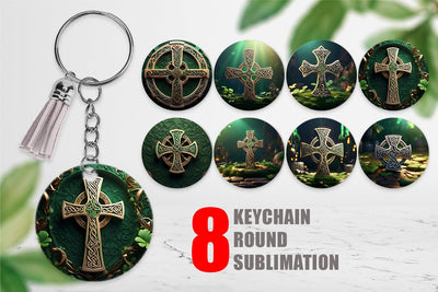 Keychain Celtic Pattern Patrick Day Sublimation artnoy 