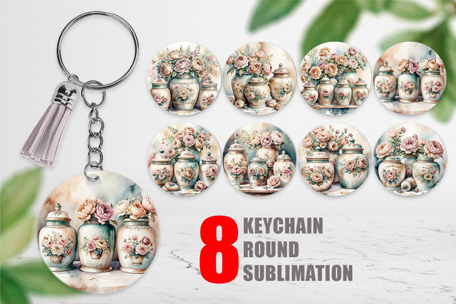 Keychain Ceramic Cookie Jar Sublimation artnoy 