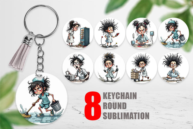 Keychain Chaotic Nurse Sublimation artnoy 