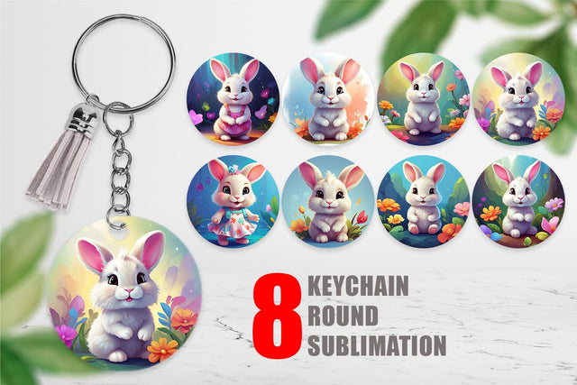 Keychain Charming Baby Bunny Sublimation artnoy 