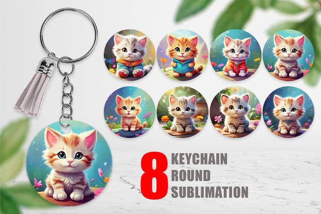 Keychain Charming Baby Cat Sublimation artnoy 
