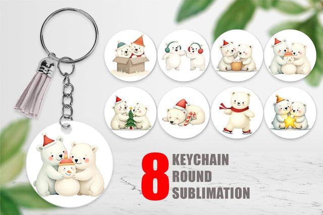 Keychain Charming Polar Bears Sublimation artnoy 