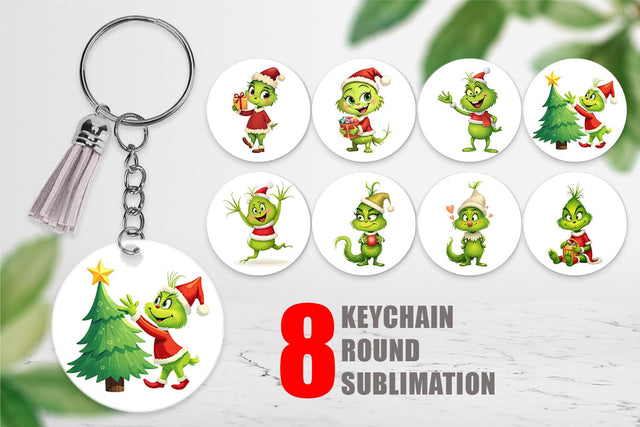Keychain Cheerful Baby Grinch Sublimation artnoy 