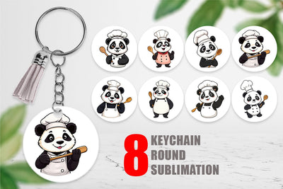Keychain Chef Panda Sublimation artnoy 
