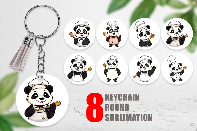 Keychain Chef Panda Sublimation artnoy 