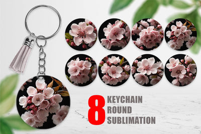 Keychain Cherry Blossom Sublimation artnoy 