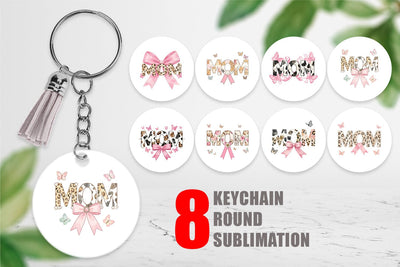 Keychain Chic Animal Print MOM Watercolor Sublimation artnoy 