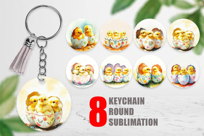 Keychain Chicks in Eggs Sublimation artnoy 