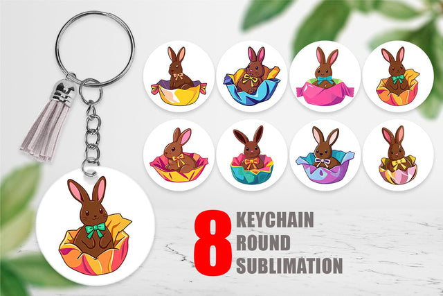 Keychain Chocolate Bunny Sublimation artnoy 