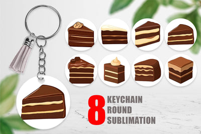 Keychain Chocolate Cake Slice Sublimation artnoy 
