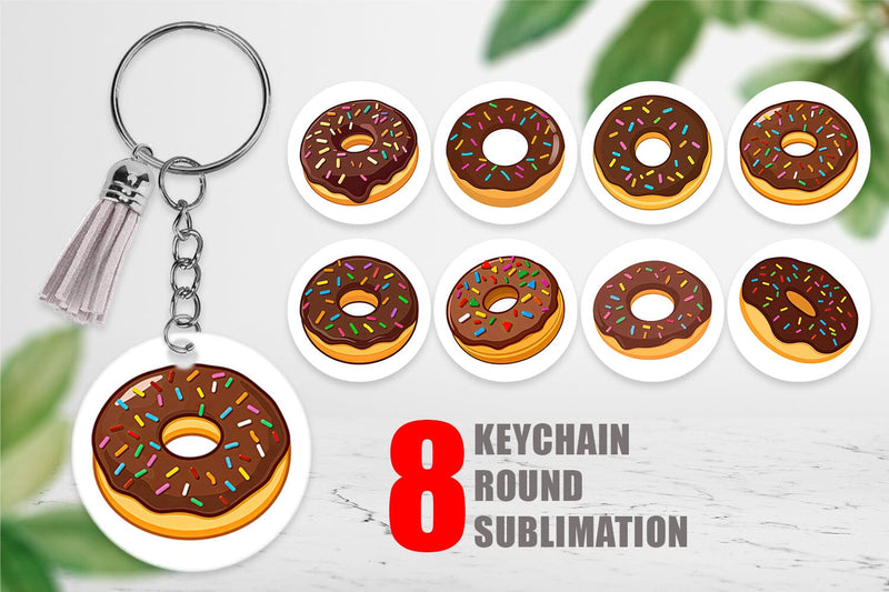 Keychain Chocolate Donut Sublimation artnoy 