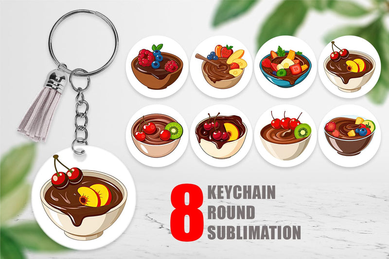 Keychain Chocolate Fondue Sublimation artnoy 