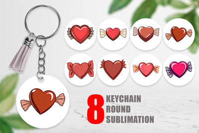 Keychain Chocolate Heart Sublimation artnoy 