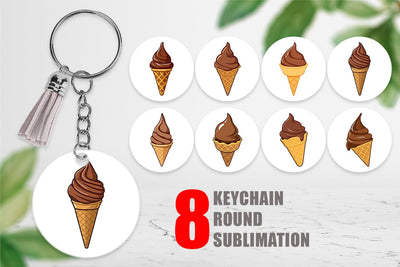 Keychain Chocolate Ice Cream Sublimation artnoy 