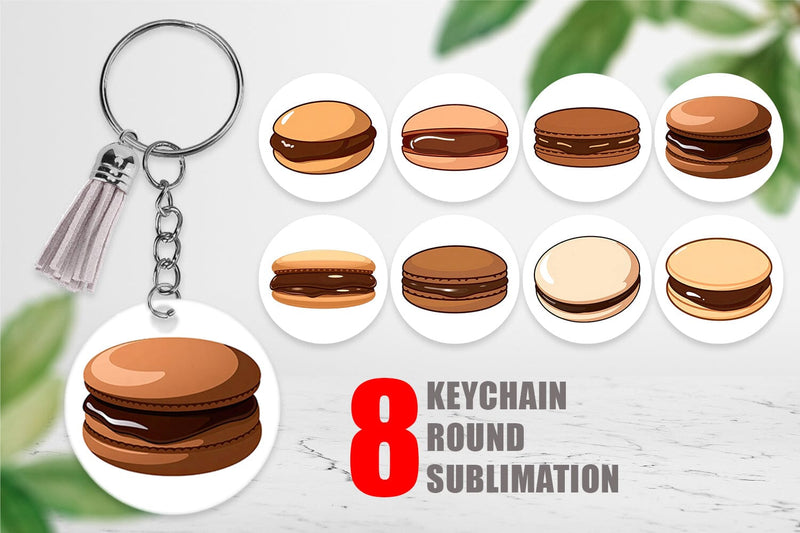 Keychain Chocolate Macaron Sublimation artnoy 