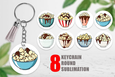 Keychain Chocolate Popcorn Sublimation artnoy 