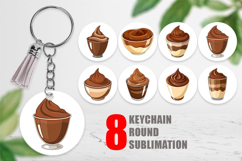Keychain Chocolate Pudding Sublimation artnoy 