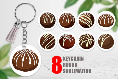 Keychain Chocolate Truffle Sublimation artnoy 