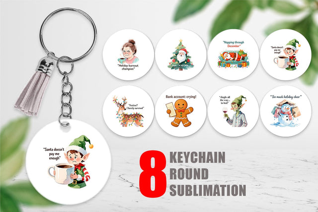 Keychain Christmas Burnout Vibes Sublimation artnoy 