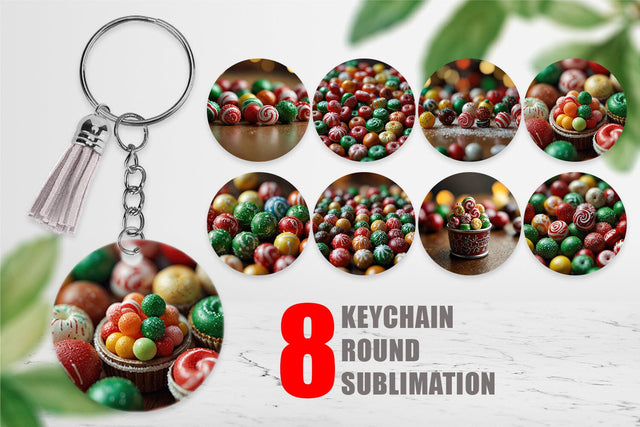 Keychain Christmas Candies Sublimation artnoy 