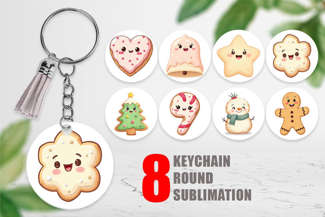 Keychain Christmas Cookies Sublimation artnoy 