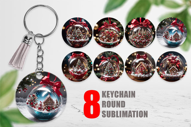 Keychain Christmas Glass Ball Sublimation artnoy 