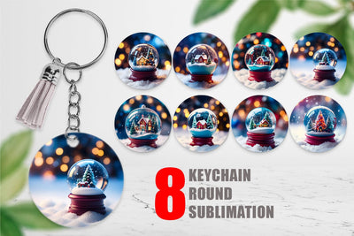 Keychain Christmas Globe Sublimation artnoy 