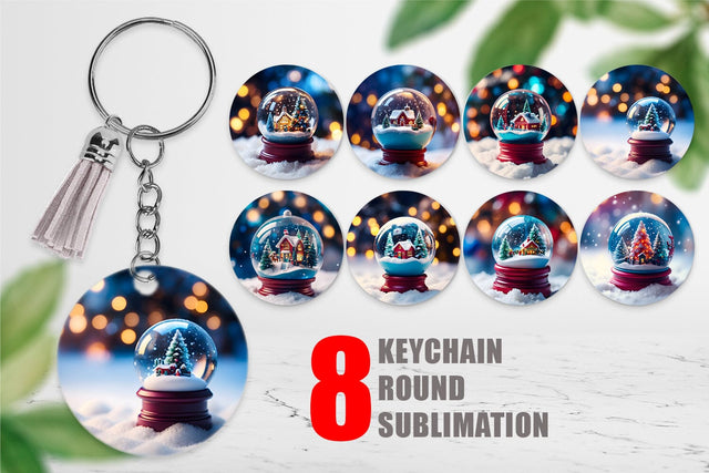 Keychain Christmas Globe Sublimation artnoy 