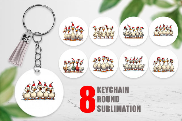 Keychain Christmas Goose Emotions Sublimation artnoy 