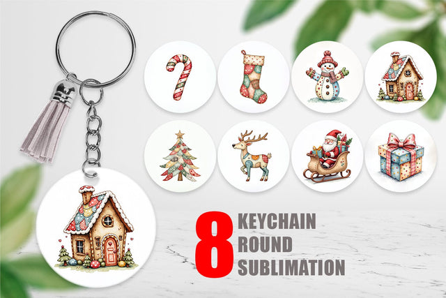 Keychain Christmas Patchwork Wonder Sublimation artnoy 