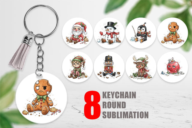 Keychain Christmas Sarcastic Character Sublimation artnoy 