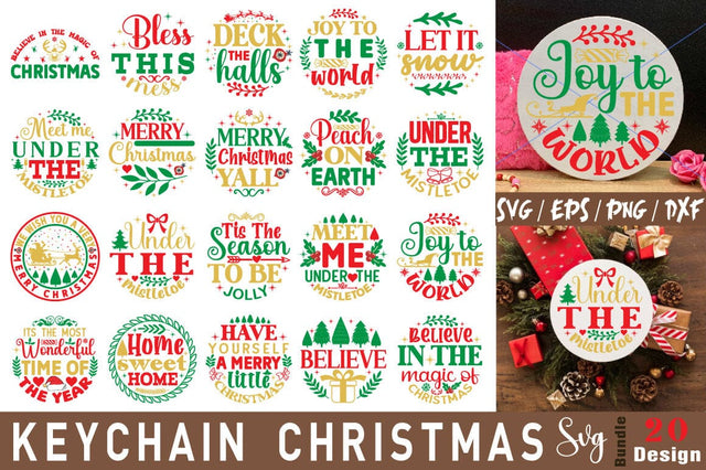 Keychain Christmas SVG Bundle SVG Angelina750 