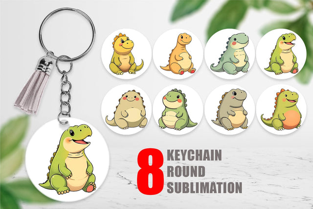 Keychain Chubby Dinosaur Sublimation artnoy 
