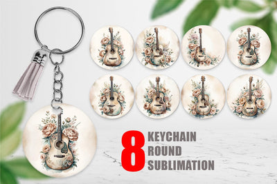 Keychain Classic Guitar Sublimation artnoy 