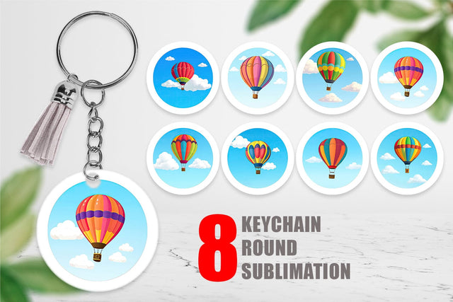 Keychain Classic Hot Air Balloon Sublimation artnoy 