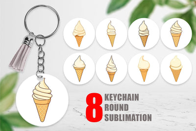 Keychain Classic Ice Cream Sublimation artnoy 