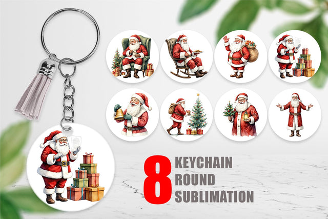 Keychain Classic Santa Claus Sublimation artnoy 