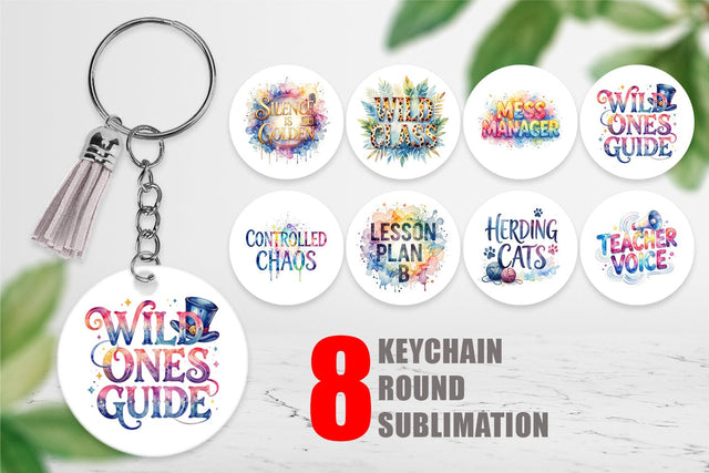 Keychain Classroom Chaos Quotes Sublimation artnoy 