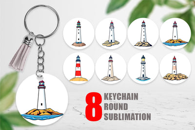 Keychain Cliff Lighthouse Sublimation artnoy 