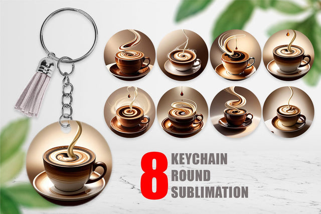 Keychain Coffee Cup Sublimation artnoy 