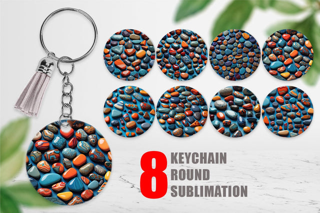Keychain Collection Pattern Stones Sublimation artnoy 