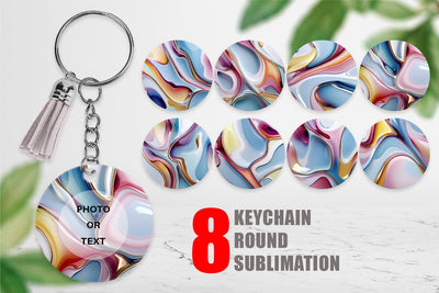 Keychain Colorful Liquid Sublimation artnoy 