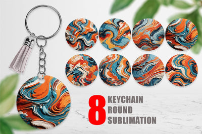 Keychain Colorful Marble Sublimation artnoy 