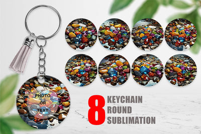 Keychain Colorful Rocks Sublimation artnoy 