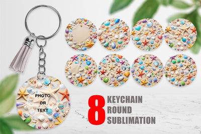 Keychain Colorful Seashells Sublimation artnoy 