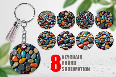 Keychain Colorful Stones Sublimation artnoy 