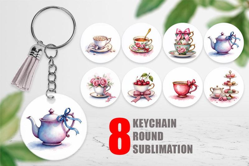 Keychain Coquette Teacups Sublimation artnoy 