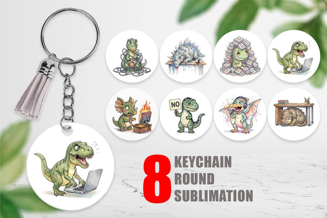 Keychain Corporate Burnout Dino Sublimation artnoy 