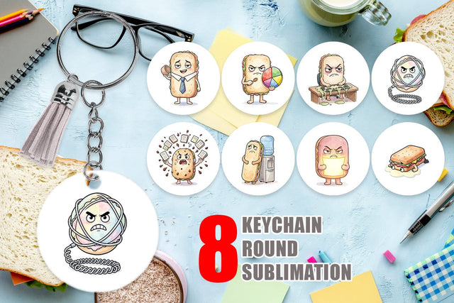 Keychain Corporate Meltdown Sweet Watercolor Sublimation artnoy 