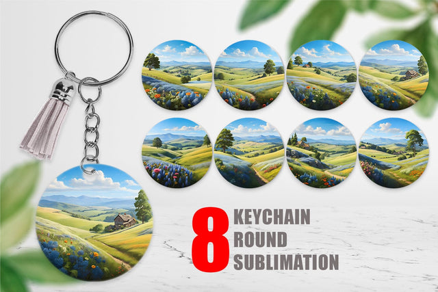 Keychain Countryside Summer Sublimation artnoy 